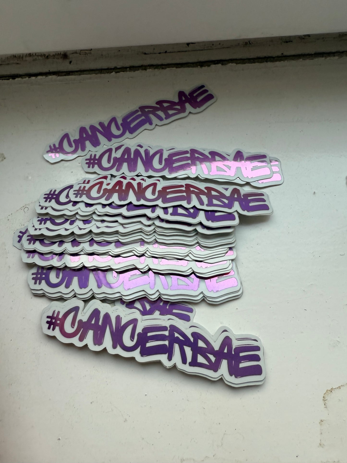 CancerBae Logo Holographic Sticker