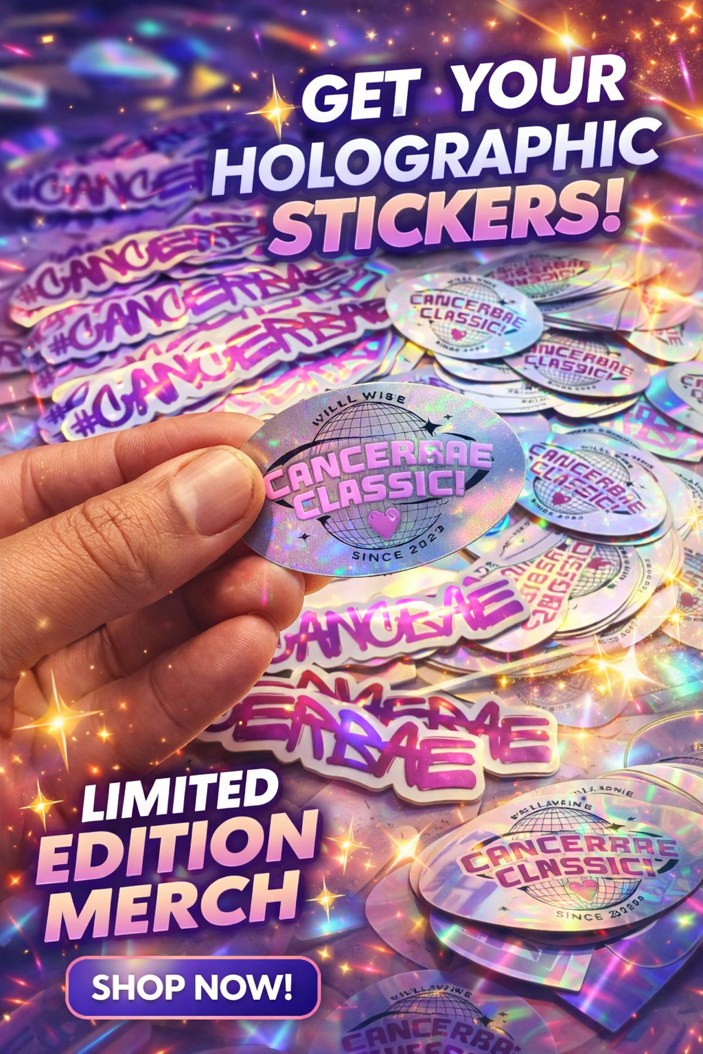 CancerBae Classic Holographic Sticker
